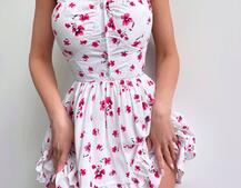 Сукня з корсетним верхом та оборками на спідничці Сукня з корсетним верхом та оборками на спідничці | PUSHKA SHOP