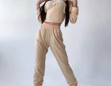 Костюм: укорочённое худи с корсетом+ джоггеры  Костюм: укорочённое худи с корсетом+ джоггеры  | PUSHKA SHOP