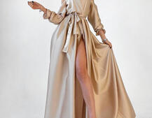 Шелковое платье макси с разрезом Шелковое платье макси с разрезом | PUSHKA SHOP