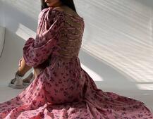 Платье миди со шнуровкой на спинке  Платье миди со шнуровкой на спинке  | PUSHKA SHOP