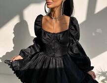 Корсетна сукня  з пишною подвійною спідницею та рюшами  | PUSHKA SHOP