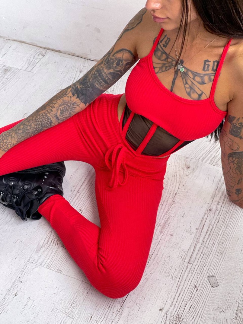 Трикотажный комплект: корсетный топ на косточках + леггинсы Трикотажный комплект: корсетный топ на косточках + леггинсы | PUSHKA SHOP