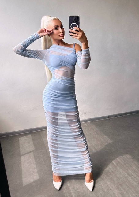 Сукня міді з драпіруванням   | PUSHKA SHOP