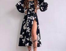 Сукня міді з квітковим принтом  | PUSHKA SHOP