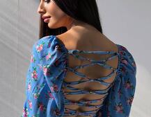 Платье миди со шнуровкой на спинке Платье миди со шнуровкой на спинке | PUSHKA SHOP