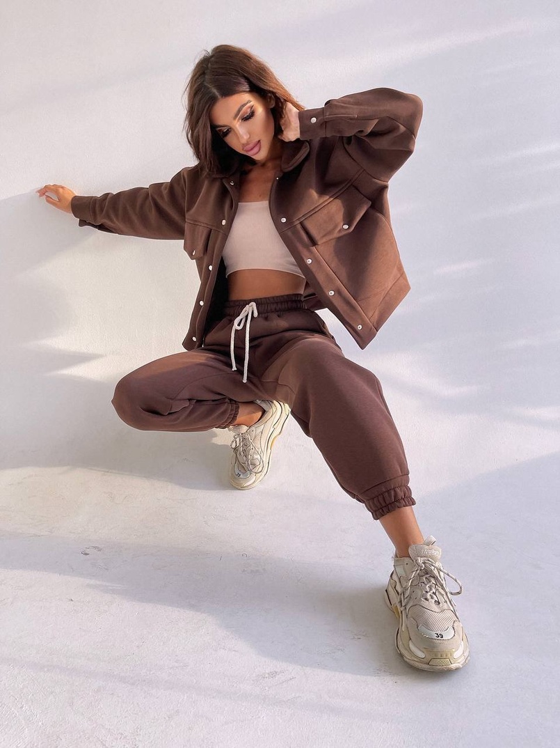 Комплект: тёплая рубашка на кнопках + джоггеры Комплект: тёплая рубашка на кнопках + джоггеры | PUSHKA SHOP