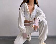 Велюровий комплект декорований стразами( бомбер+ рукавички+ штани + трусики) | PUSHKA SHOP