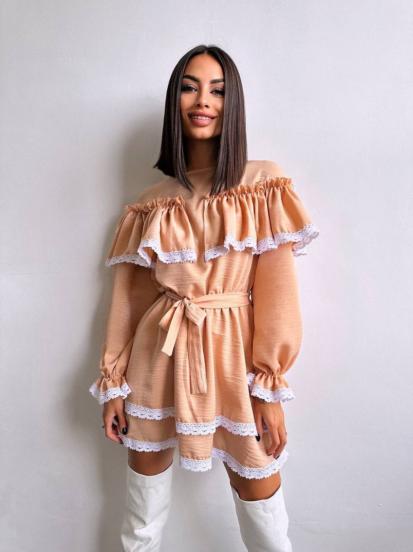 Сукня декорована мереживом | PUSHKA SHOP