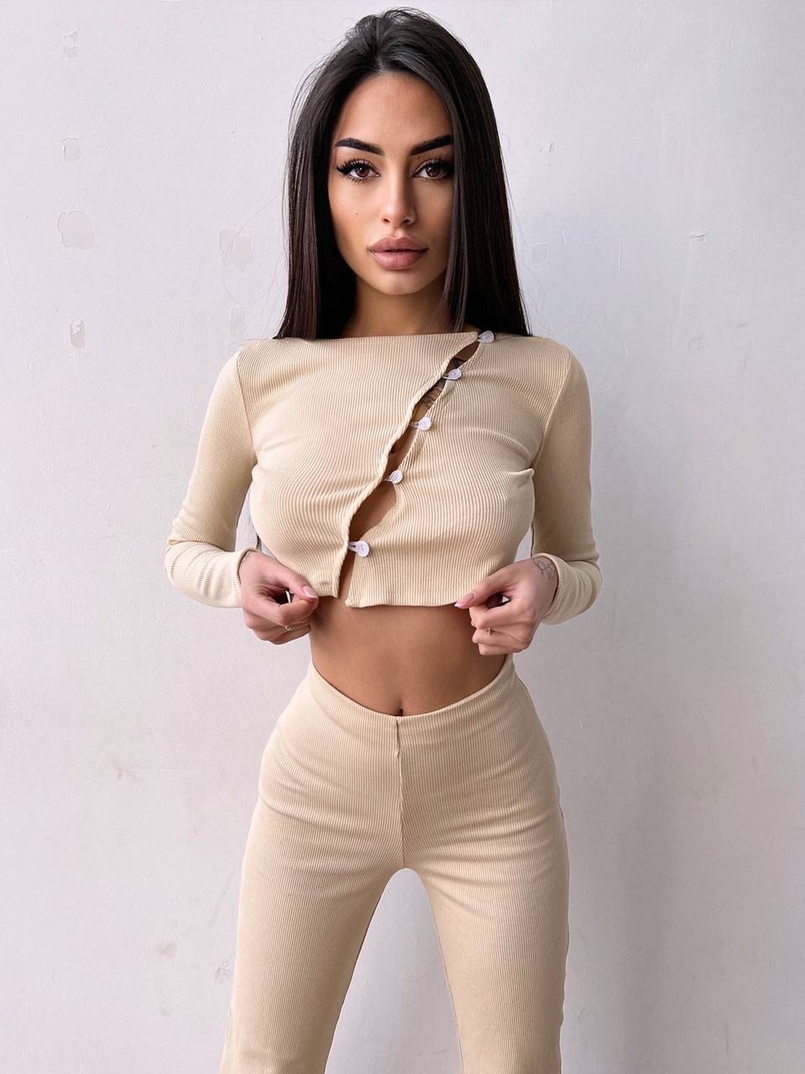 Комплект : штани кльош і топ на ґудзиках   | PUSHKA SHOP