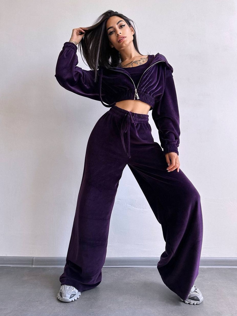 Велюровий комплект трійка  | PUSHKA SHOP