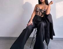 Костюм: піджак на підкладці, штани+ корсет Костюм: піджак на підкладці, штани+ корсет | PUSHKA SHOP