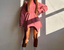 Тепле приталене худі з капюшоном на флісі + корсет на шнурівці Можна носити з корсетом та без | PUSHKA SHOP