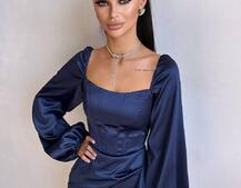 Атласний комплект: корсет + спідниця з драпіруванням Атласний комплект: корсет + спідниця з драпіруванням | PUSHKA SHOP