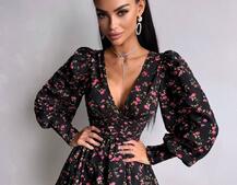 Сукня міні з пишною спідницею та драпіруванням на талії | PUSHKA SHOP