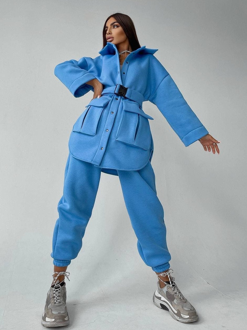 Комплект: тёплая рубашка на кнопках + джоггеры  Комплект: тёплая рубашка на кнопках + джоггеры  | PUSHKA SHOP