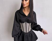 Приталена сорочка + корсет  | PUSHKA SHOP