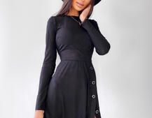 Трикотажное платье миди с разрезом Трикотажное платье миди с разрезом | PUSHKA SHOP