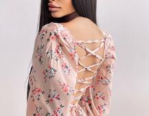 Сукня зі шнурівкою по спинці та розрізом на спідниці Сукня зі шнурівкою по спинці та розрізом на спідниці | PUSHKA SHOP