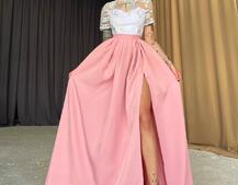 Платье-макси с кружевным верхом Платье-макси с кружевным верхом | PUSHKA SHOP