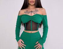 Комплект : штани кльош і топ з елементами корсету  | PUSHKA SHOP