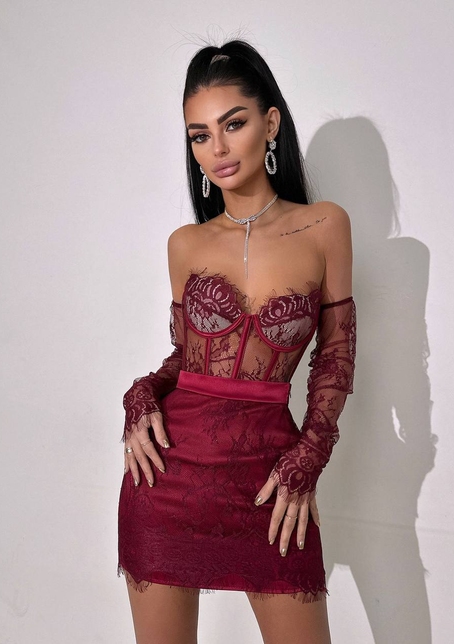 Мереживний комплект: корсет + спідниця   | PUSHKA SHOP