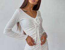 Платье-мини с затяжкой  | PUSHKA SHOP