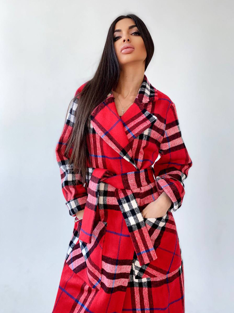 Кашемировое пальто в клетку на подкладке Кашемировое пальто в клетку на подкладке | PUSHKA SHOP