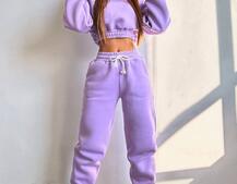 Базовий костюм на флісі з об'ємними капюшоном | PUSHKA SHOP