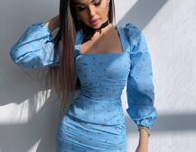 Квіткова сукня зі збіркою з боків Квіткова сукня зі збіркою з боків | PUSHKA SHOP