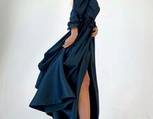 Шелковое платье макси с разрезом  Шелковое платье макси с разрезом  | PUSHKA SHOP