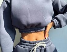 Базовий костюм на флісі з об'ємними капюшоном | PUSHKA SHOP