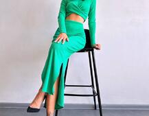 Комплект: топ + спідниця с розрізами Комплект: топ + спідниця с розрізами | PUSHKA SHOP