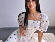 Сукня -міді зі шнурівкою на спинці та розрізом на ніжці з принтом Сукня -міді зі шнурівкою на спинці та розрізом на ніжці з принтом | PUSHKA SHOP