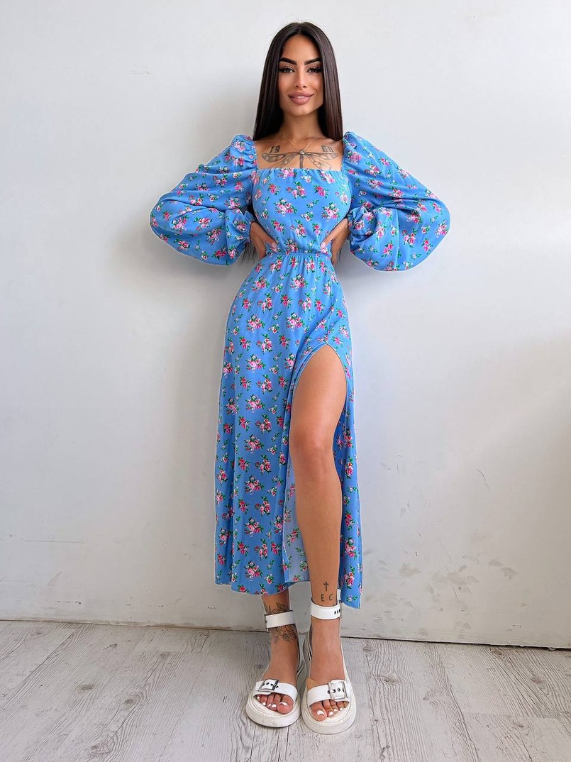 Платье миди со шнуровкой на спинке Платье миди со шнуровкой на спинке | PUSHKA SHOP