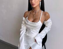 Комплект: корсет з рукавами    + спідниця міні з драпіруванням   | PUSHKA SHOP