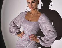 Сяючий комплект: корсет + спідниця міні з драпіруванням  | PUSHKA SHOP