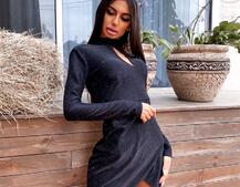 Блестящее облегающее платье с юбкой с запахом   | PUSHKA SHOP