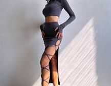 Комплект: топ + спідниця із зав‘язками на ніжку Комплект: топ + спідниця із зав‘язками на ніжку | PUSHKA SHOP