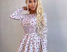 Корсетна сукня з пишною спідницею в квітковий Принт  Корсетна сукня з пишною спідницею в квітковий Принт  | PUSHKA SHOP