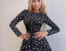 Корсетна сукня з пишною спідницею в квітковий Принт  Корсетна сукня з пишною спідницею в квітковий Принт  | PUSHKA SHOP