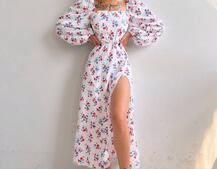 Сукня зі шнурівкою по спинці та розрізом на спідниці Сукня зі шнурівкою по спинці та розрізом на спідниці | PUSHKA SHOP