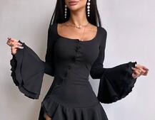 Сукня з з воланами на ґудзиках  | PUSHKA SHOP