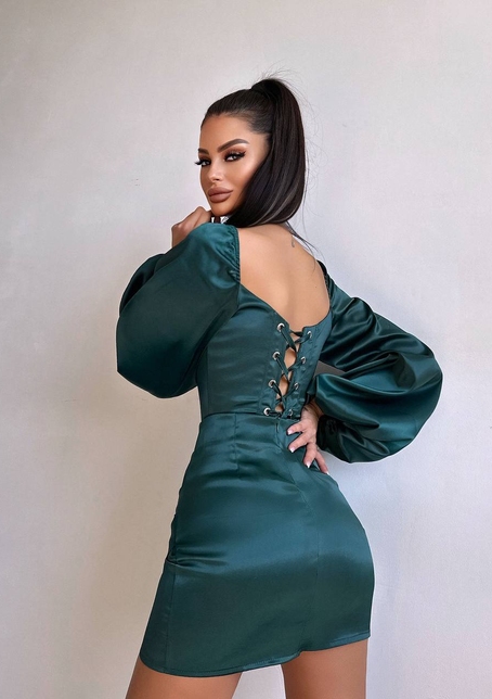 Атласний  комплект: корсет + спідниця з драпіруванням | PUSHKA SHOP