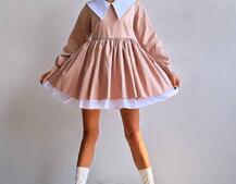 Котонова сукня з комірцем + бант  | PUSHKA SHOP