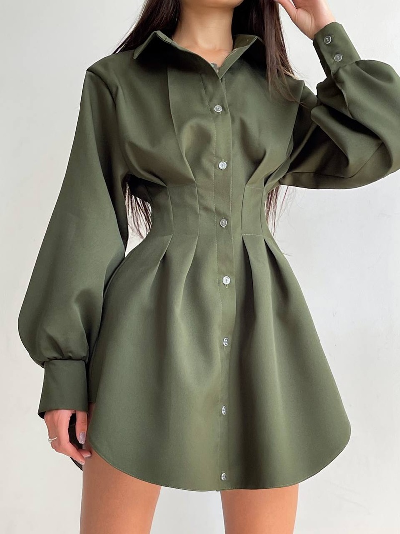 Приталена сорочка + корсет з блискавкою | PUSHKA SHOP