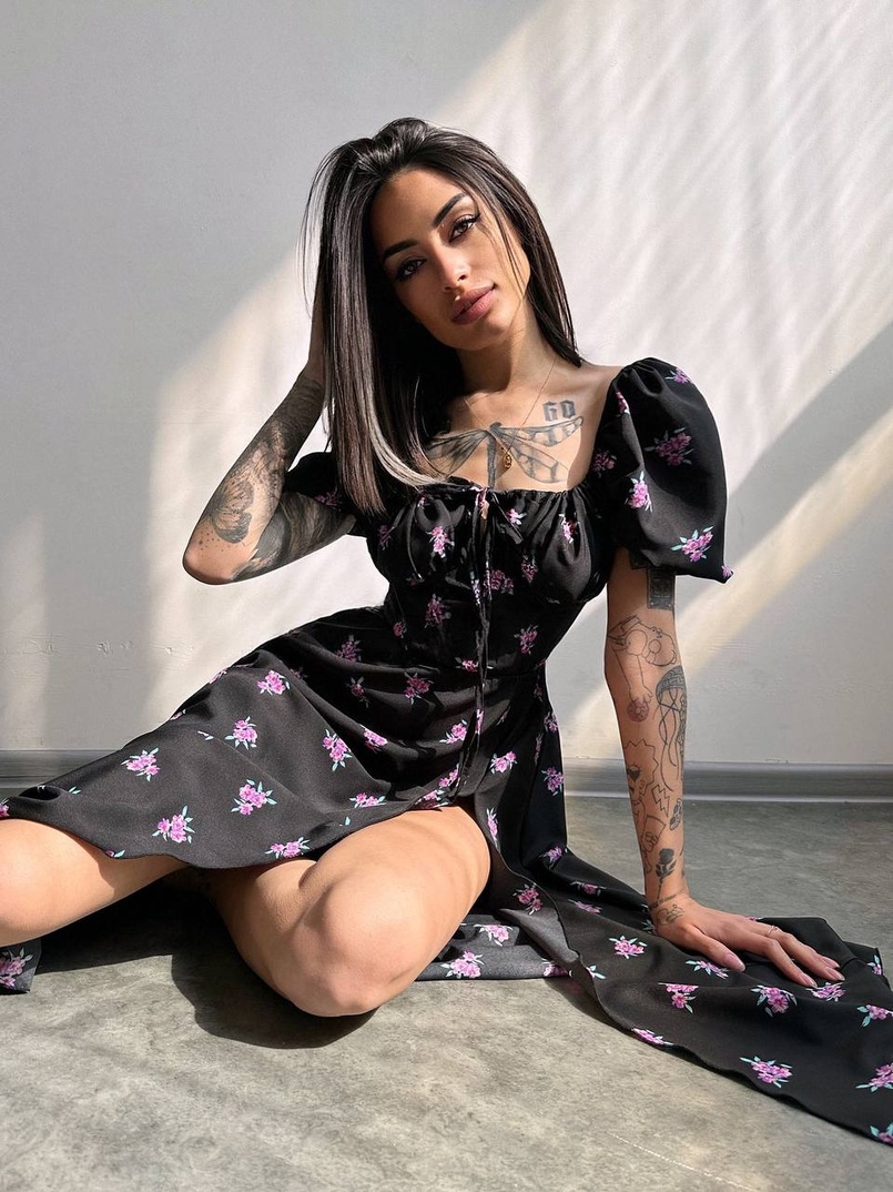 Сукня- міді з квітковим принтом Сукня- міді з квітковим принтом | PUSHKA SHOP