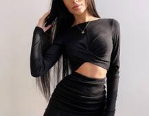 Трикотажный комплект: топ + юбка со сборкой   | PUSHKA SHOP