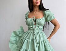 Муслінова сукня з рюшами   | PUSHKA SHOP