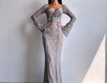 Мереживна сукня максі з чашечками    | PUSHKA SHOP