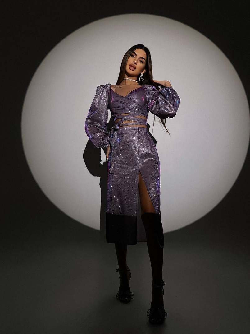 Сяючий комплект: топ  + спідниця  | PUSHKA SHOP